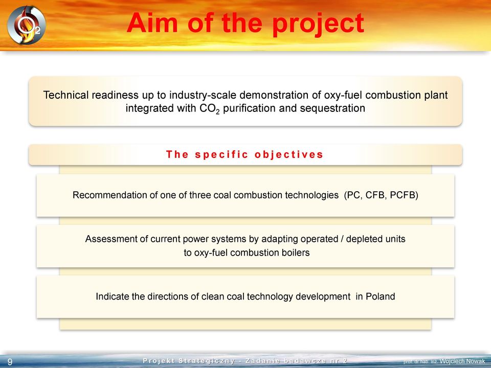 one of three coal combustion technologies (PC, CFB, PCFB) Assessment of current power systems by adapting