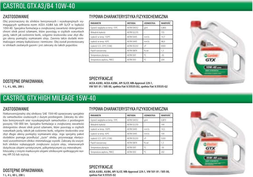 okresy pomiędzy wymianami oleju. Zawiera także dodatki minimalizujące zmiany lepkościowe i termiczne. Olej został przetestowany w silnikach zasilanych gazem i jest zalecany do takich pojazdów.