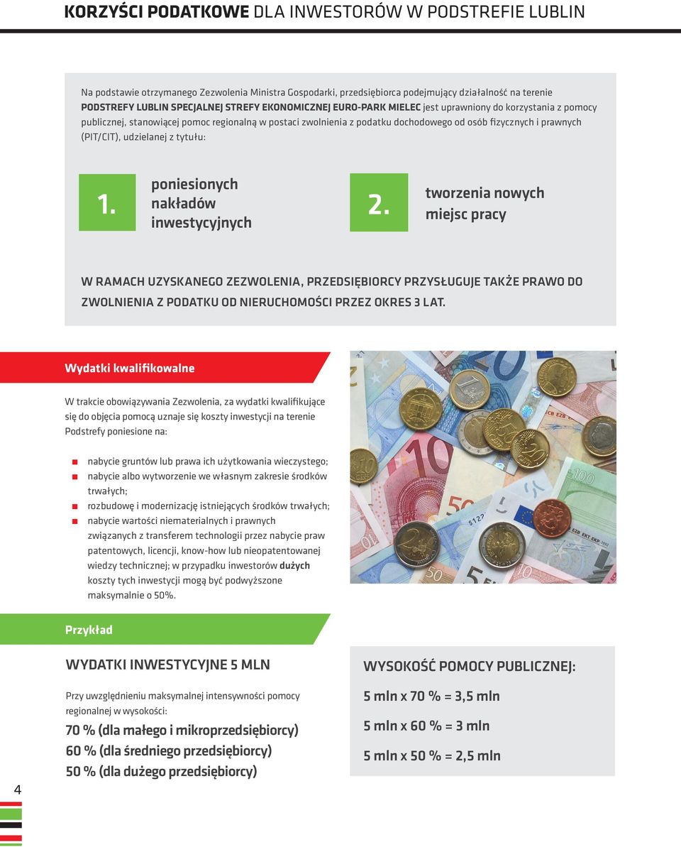 udzielanej z tytułu: 1. poniesionych nakładów inwestycyjnych 2.
