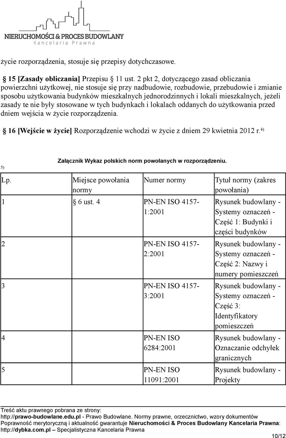 mieszkalnych, jeżeli zasady te nie były stosowane w tych budynkach i lokalach oddanych do użytkowania przed dniem wejścia w życie rozporządzenia.