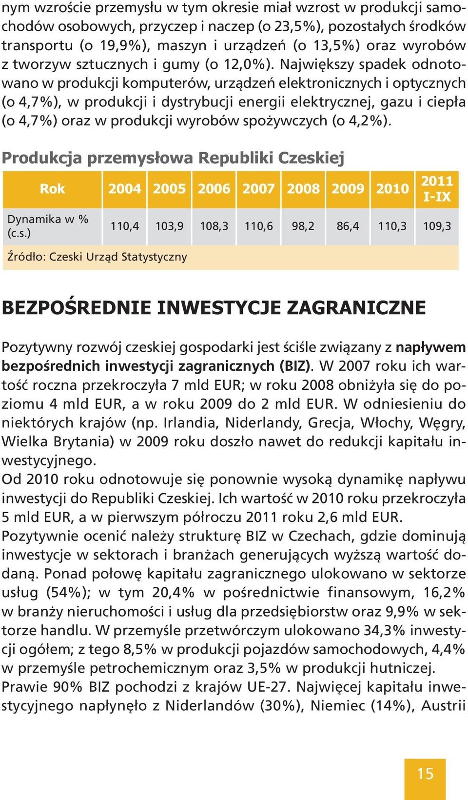Największy spadek odnotowano w produkcji komputerów, urządzeń elektronicznych i optycznych (o 4,7%), w produkcji i dystrybucji energii elektrycznej, gazu i ciepła (o 4,7%) oraz w produkcji wyrobów