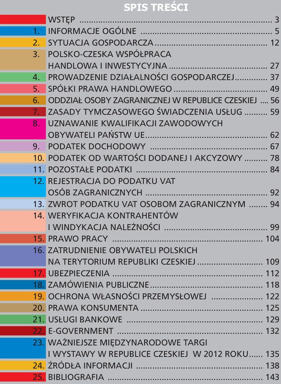 PODATEK DOCHODOWY... 67 10. PODATEK OD WARTOŚCI DODANEJ I AKCYZOWY... 78 11. POZOSTAŁE PODATKI... 84 12. REJESTRACJA DO PODATKU VAT OSÓB ZAGRANICZNYCH... 92 13. ZWROT PODATKU VAT OSOBOM ZAGRANICZNYM.