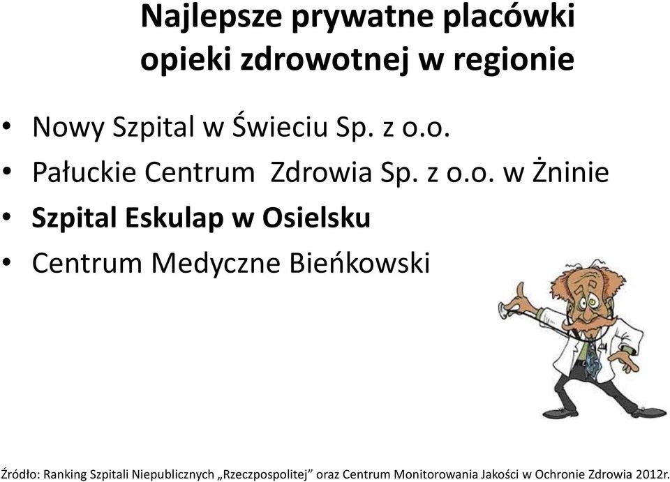 o. Pałuckie Centrum Zdrowia Sp. z o.o. w Żninie Szpital Eskulap w Osielsku