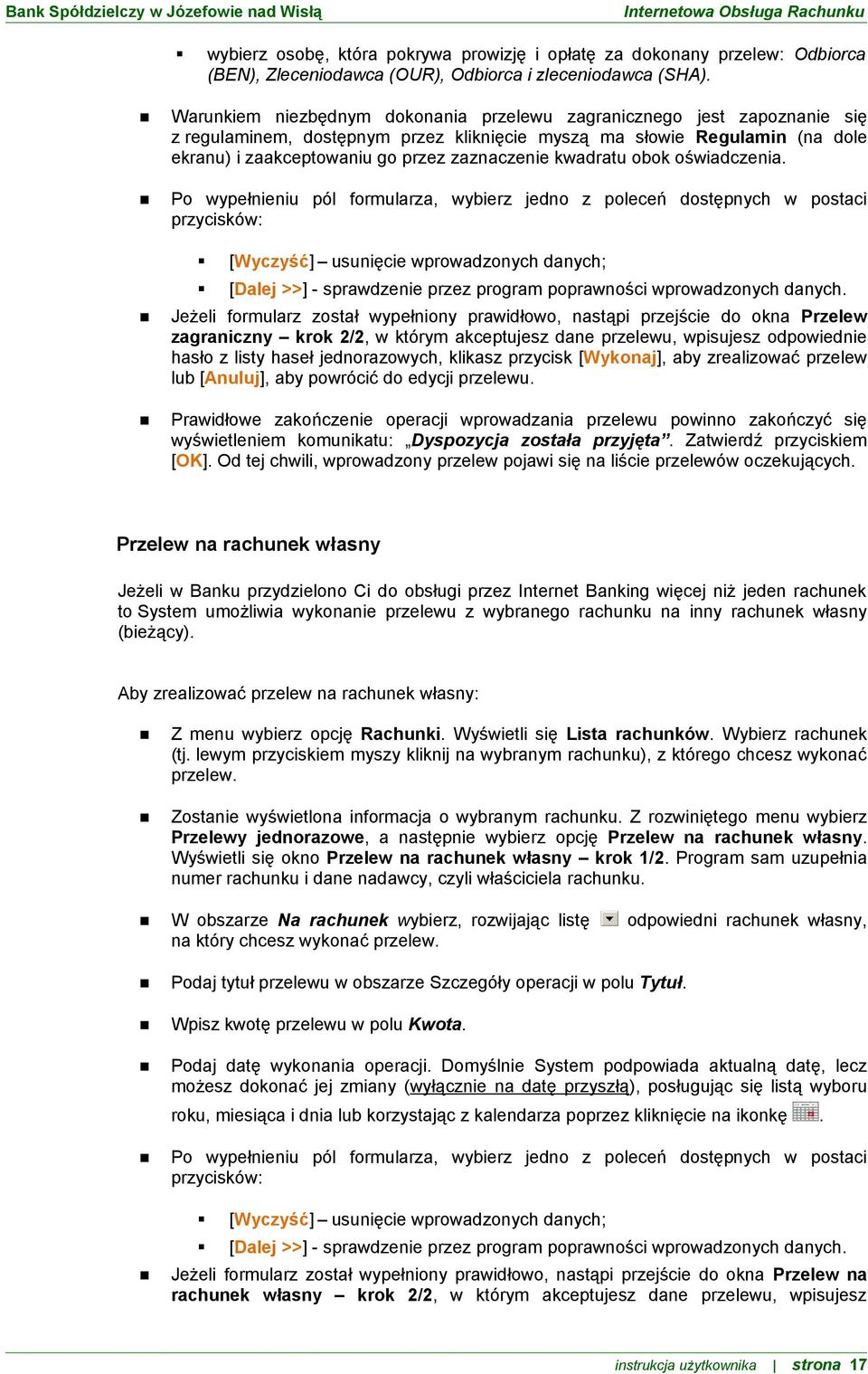 kwadratu obok oświadczenia.