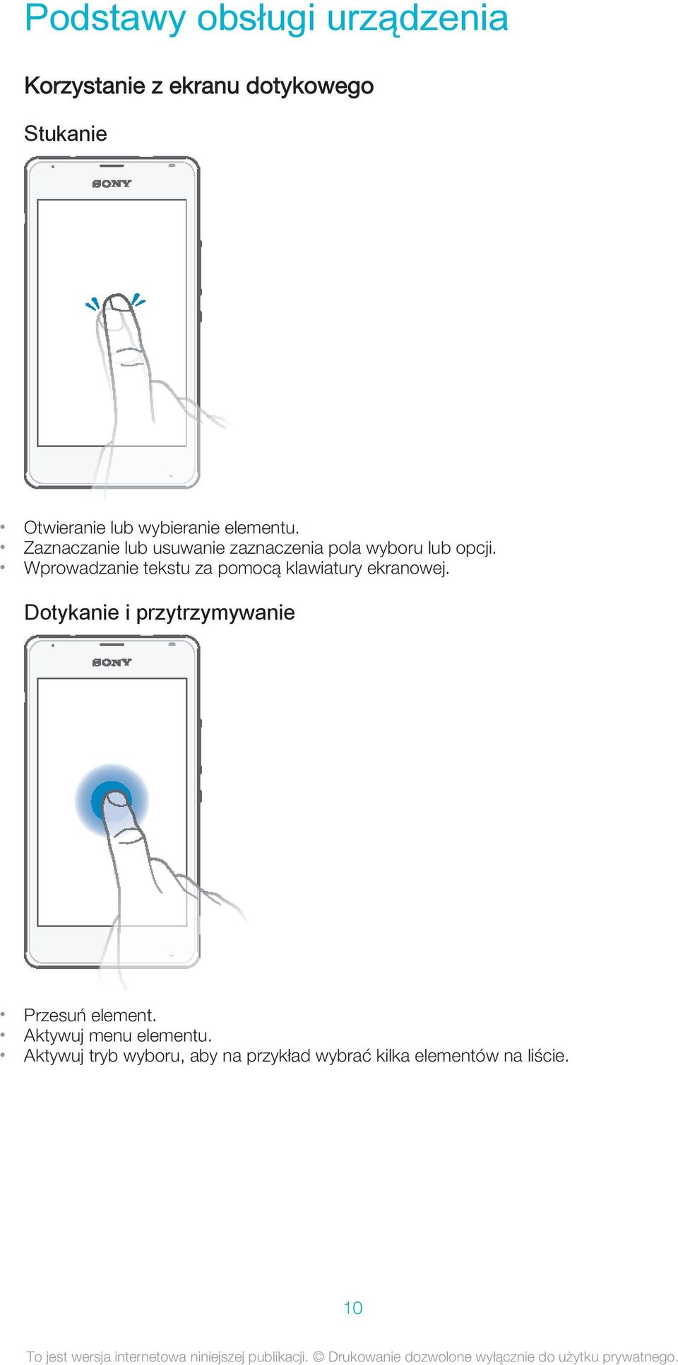 Wprowadzanie tekstu za pomocą klawiatury ekranowej.
