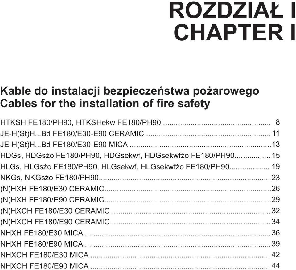 .. 15 HLGs, HLGsżo FE180/PH90, HLGsekwf, HLGsekwfżo FE180/PH90... 19 NKGs, NKGsżo FE180/PH90... 3 (N)HXH FE180/E30 CERAMIC... 6 (N)HXH FE180/E90 CERAMIC.