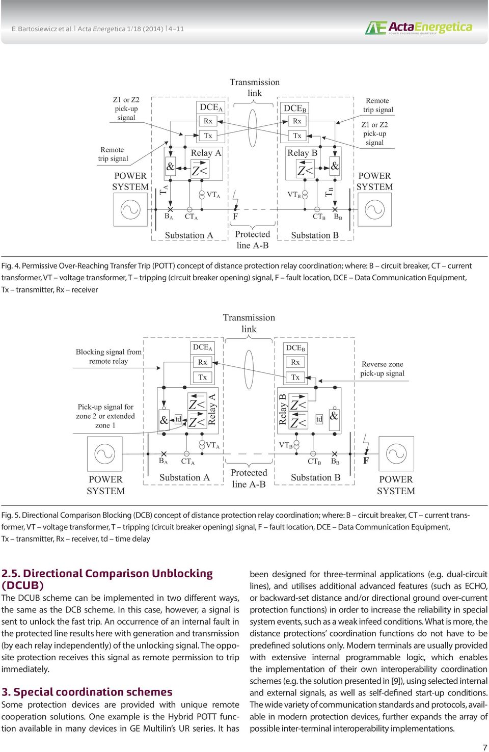 Permissive Over-Reaching Transfer Trip (POTT) concept of distance protection relay coordination; where: B circuit breaker, CT current transformer, VT voltage transformer, T tripping (circuit breaker