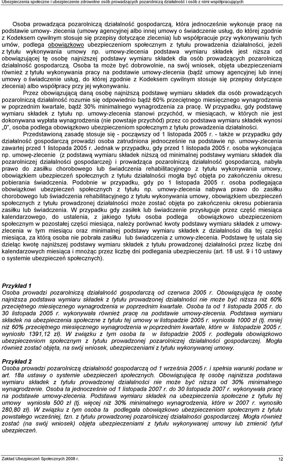 tytułu wykonywania umowy np.
