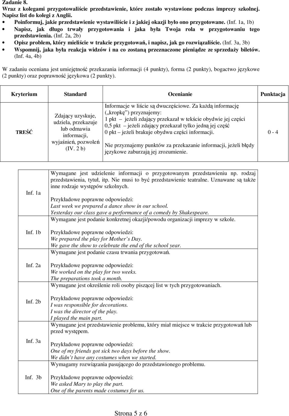 (Inf. 2a, 2b) Opisz problem, który mieliście w trakcie przygotowań, i napisz, jak go rozwiązaliście. (Inf.