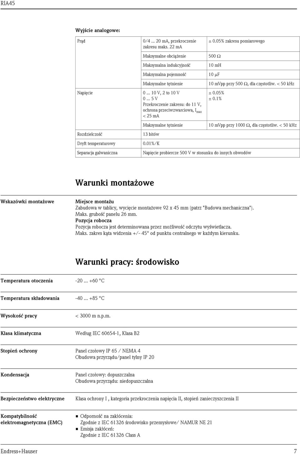 .. 5 V Przekroczenie zakresu: do 11 V, ochrona przeciwzwarciowa, I max < 25 ma Maksymalne tętnienie 13 bitów 0.01%/K ± 0.05% zakresu pomiarowego 500 Ω 10 mh 10 μf 10 mvpp przy 500 Ω, dla częstotliw.