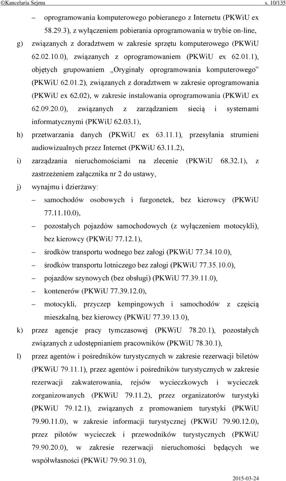 1), objętych grupowaniem Oryginały oprogramowania komputerowego (PKWiU 62.01.2), związanych z doradztwem w zakresie oprogramowania (PKWiU ex 62.