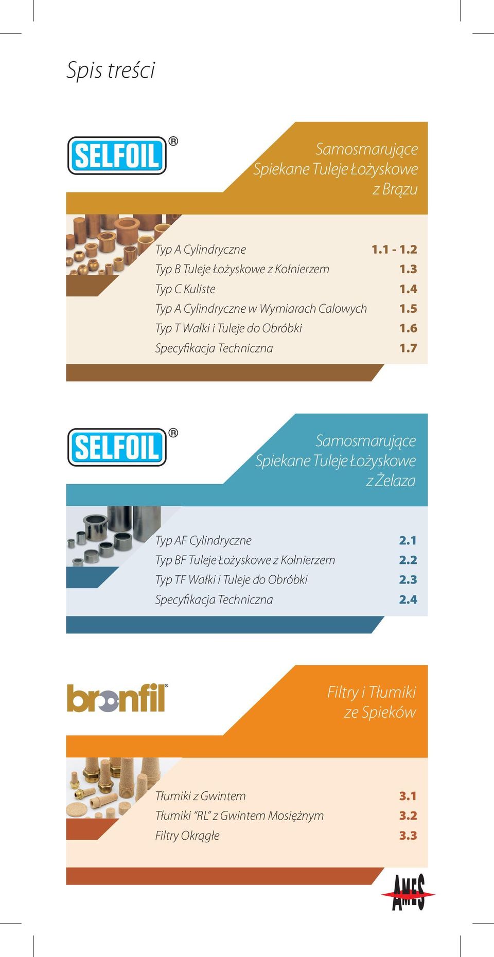 7 Samosmarujące Spiekane Tuleje Łożyskowe z Żelaza Typ AF Cylindryczne 2.1 Typ BF Tuleje Łożyskowe z Kołnierzem 2.