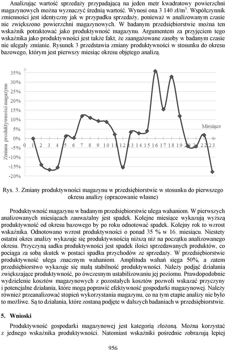 W badanym przedsiębiorstwie można ten wskaźnik potraktować jako produktywność magazynu.