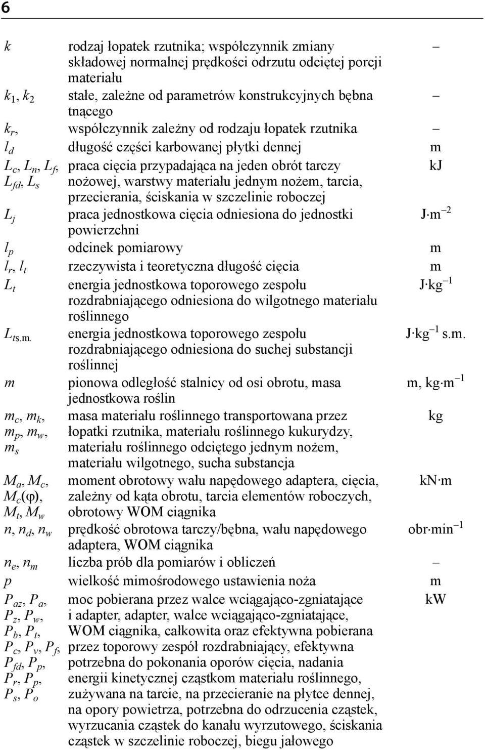 tarcia, przecierania, ściskania w szczelinie roboczej praca jednostkowa cięcia odniesiona do jednostki powierzchni kj J m 2 l p odcinek pomiarowy m l r, l t rzeczywista i teoretyczna długość cięcia m