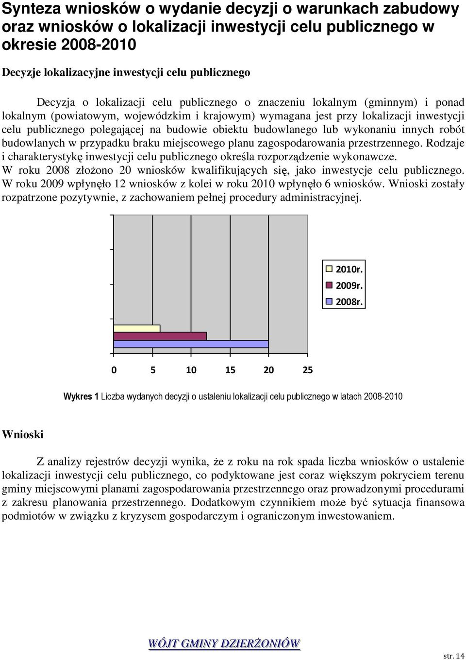 obiektu budowlanego lub wykonaniu innych robót budowlanych w przypadku braku miejscowego planu zagospodarowania przestrzennego.