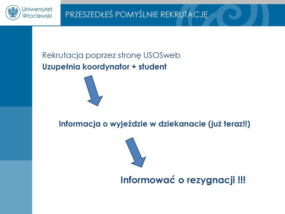 koordynator + student Informacja o