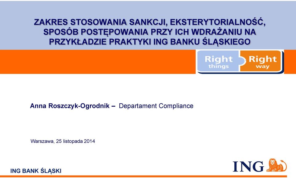 PRAKTYKI ING BANKU ŚLĄSKIEGO Anna Roszczyk-Ogrodnik