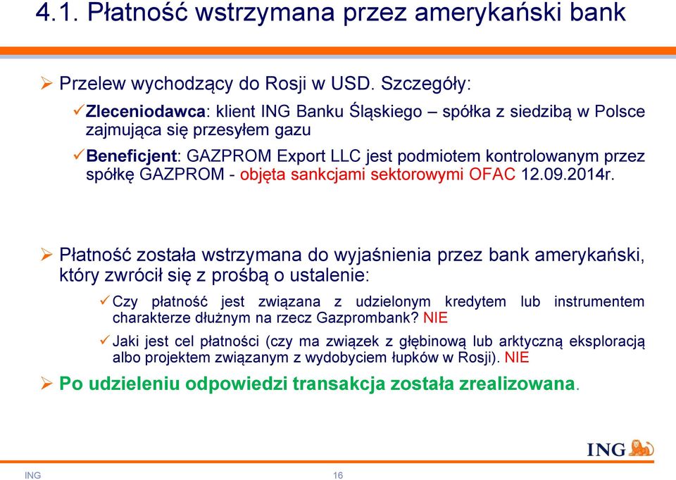 GAZPROM - objęta sankcjami sektorowymi OFAC 12.09.2014r.