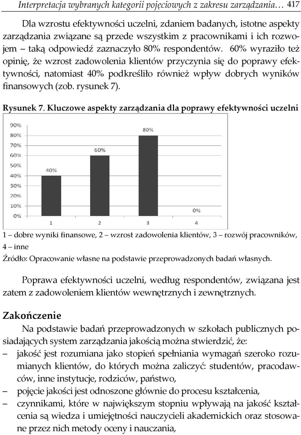 60% wyraziło też opinię, że wzrost zadowolenia klientów przyczynia się do poprawy efektywności, natomiast 40% podkreśliło również wpływ dobrych wyników finansowych (zob. rysunek 7). Rysunek 7.