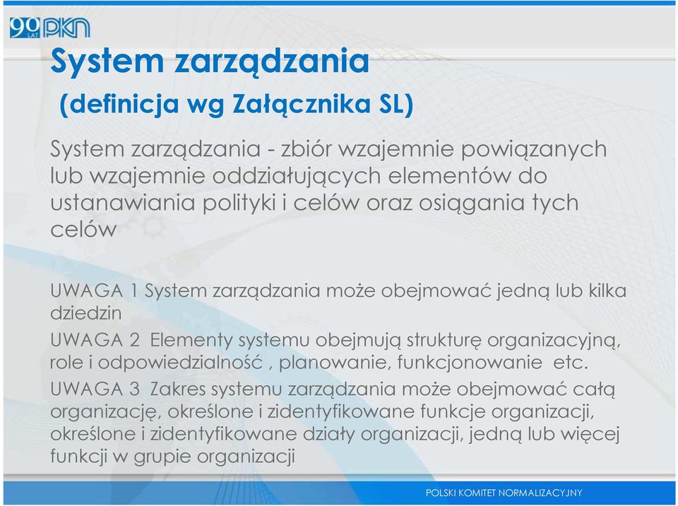 obejmująstrukturęorganizacyjną, role i odpowiedzialność, planowanie, funkcjonowanie etc.