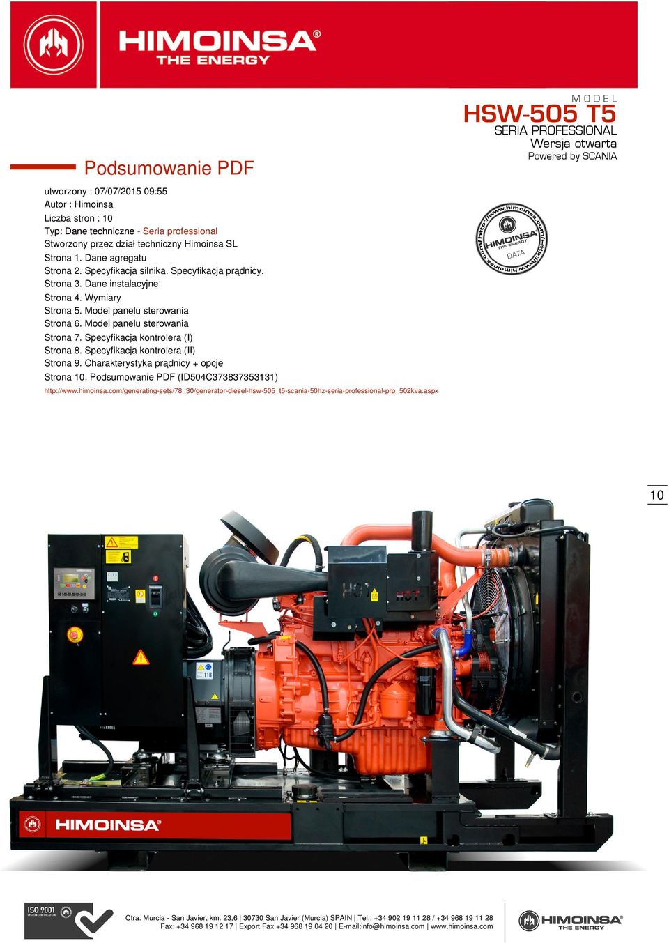 Model panelu sterowania Strona 6. Model panelu sterowania Strona 7. Specyfikacja kontrolera (I) Strona 8. Specyfikacja kontrolera (II) Strona 9.