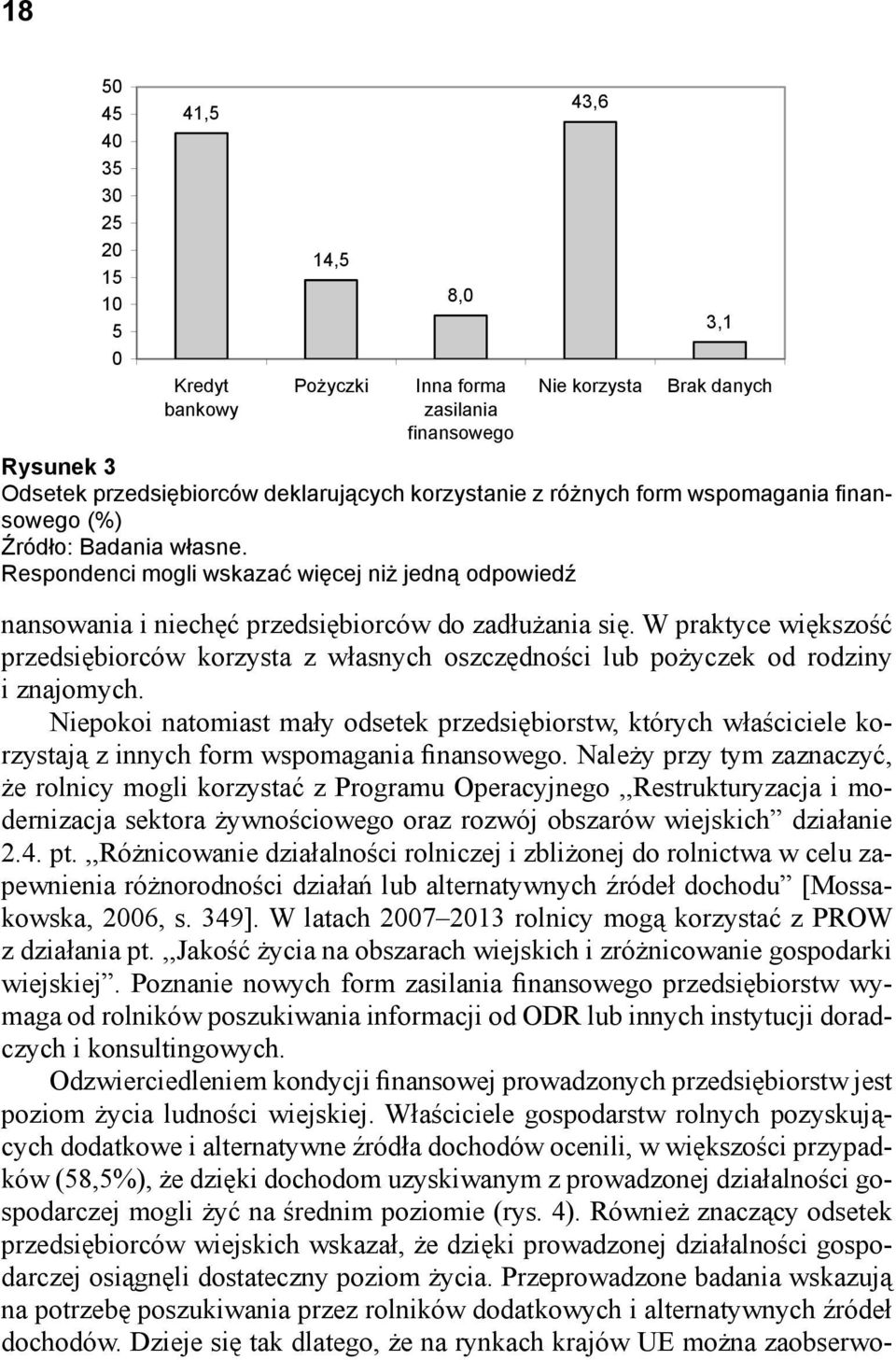 Niepokoi natomiast mały odsetek przedsiębiorstw, których właściciele korzystają z innych form wspomagania finansowego.