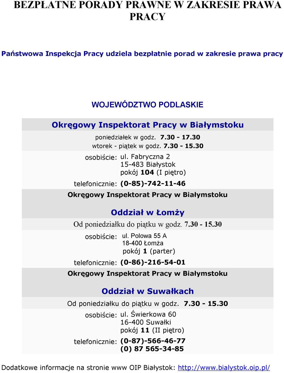 BEZPŁATNE PORADY PRAWNE W ZAKRESIE PRAWA PRACY - PDF Free Download