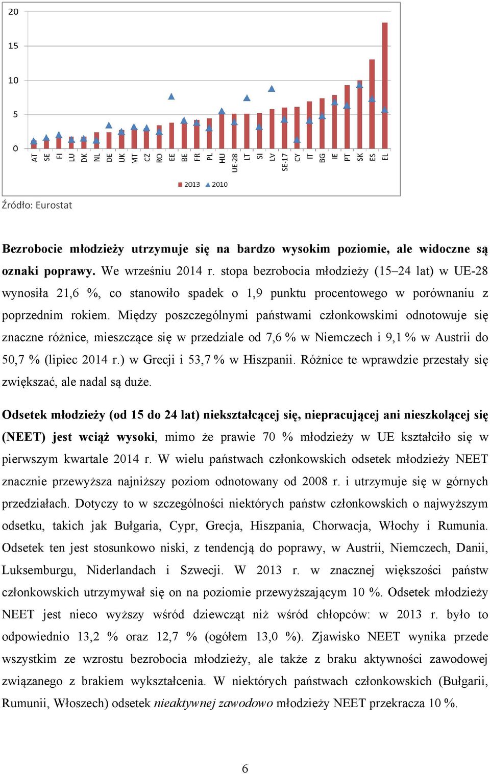 Między poszczególnymi państwami członkowskimi odnotowuje się znaczne różnice, mieszczące się w przedziale od 7,6 % w Niemczech i 9,1 % w Austrii do 50,7 % (lipiec 2014 r.