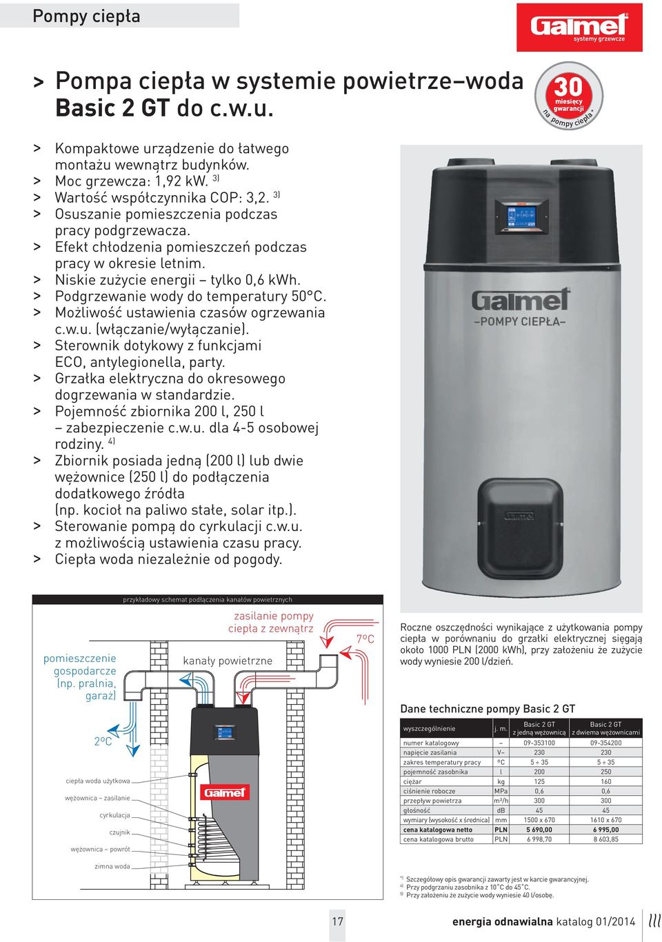 > Niskie zużycie energii tylko 0,6 kwh. > Podgrzewanie wody do temperatury 50 C. > Możliwość ustawienia czasów ogrzewania c.w.u. (włączanie/wyłączanie).