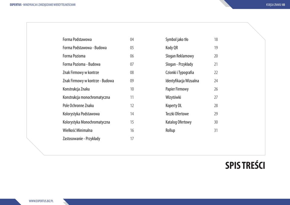Identyfikacja Wizualna 24 Konstrukcja Znaku 10 Papier Firmowy 26 Konstrukcja monochromatyczna 11 Wizytówki 27 Pole Ochronne Znaku 12 Koperty DL 28 Kolorystyka