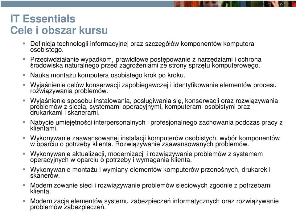 Wyjaśnienie celów konserwacji zapobiegawczej i identyfikowanie elementów procesu rozwiązywania problemów.