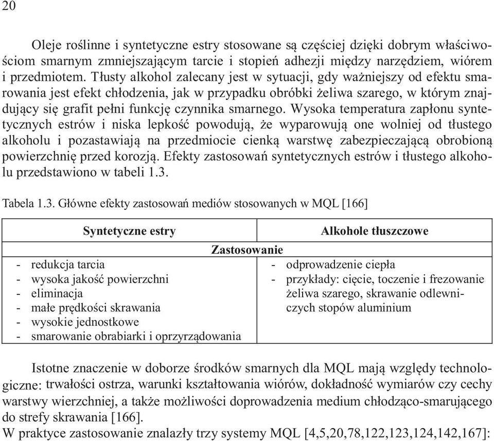 Wysoka temperatura zap onu syntetycznych estrów i niska lepko powoduj, e wyparowuj one wolniej od t ustego alkoholu i pozastawiaj na przedmiocie cienk warstw zabezpieczaj c obrobion powierzchni przed