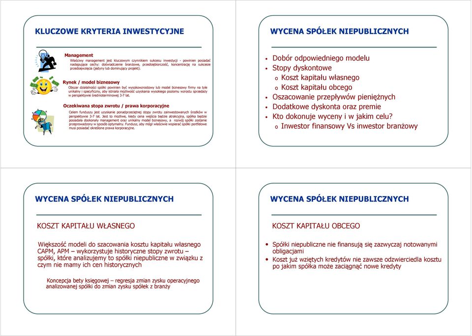 Rynek / model biznesowy Obszar działalności spółki powinien być wysokowzrostowy lub model biznesowy firmy na tyle unikalny i specyficzny, aby istniała możliwość uzyskania wysokiego poziomu wzrostu