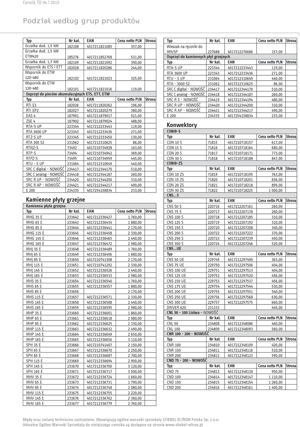 pieców akumulacyjnych ETS, ETT, ETW RTI E3 182026 4017211820262 196,00 RTI EP2 182027 4017211820279 380,00 EAS 4 187901 4017211879017 521,00 ZSE 4 187902 4017211879024 488,00 RTA-S UP 223344