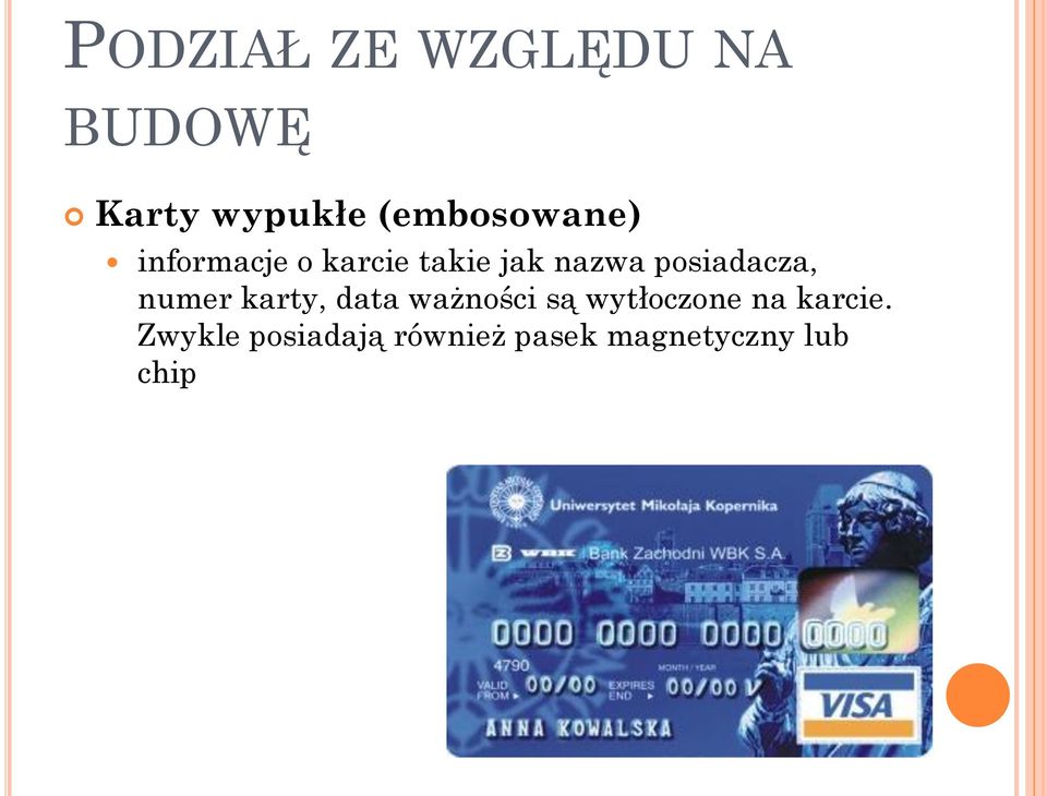 posiadacza, numer karty, data ważności są