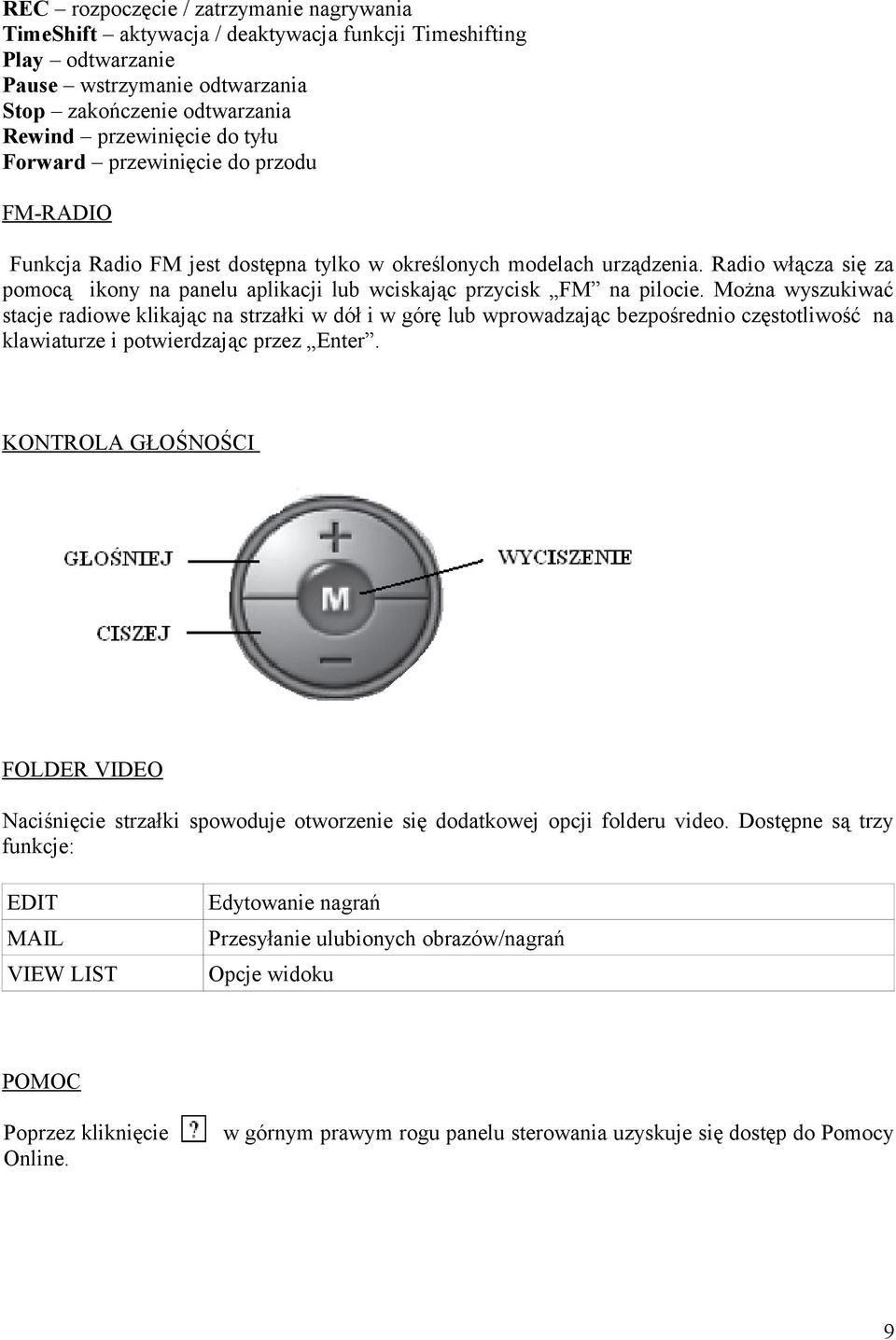 Radio włącza się za pomocą ikony na panelu aplikacji lub wciskając przycisk FM na pilocie.