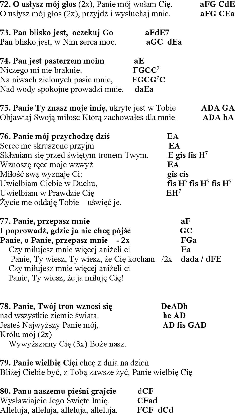 Panie Ty znasz moje imię, ukryte jest w Tobie ADA GA Objawiaj Swoją miłość Którą zachowałeś dla mnie. ADA ha 76.