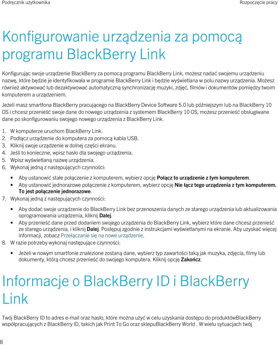 Podłącz aplikacje BlackBerry
