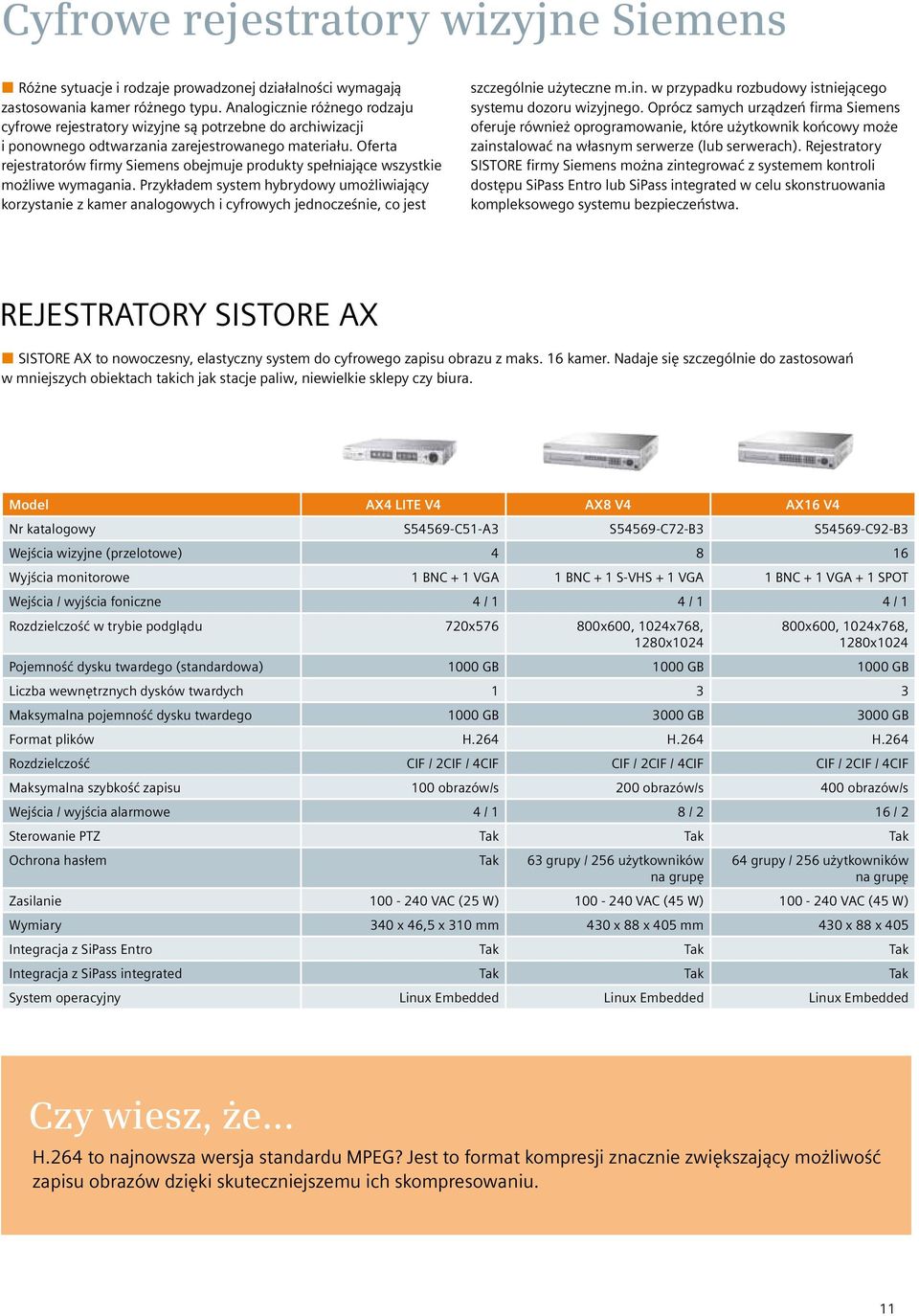 Oferta rejestratorów firmy Siemens obejmuje produkty spełniające wszystkie możliwe wymagania.