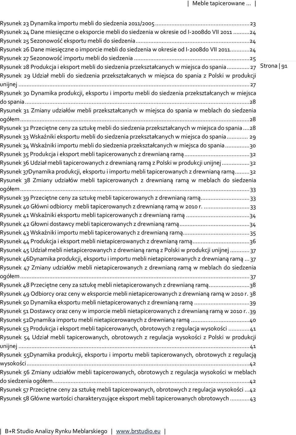 .. 25 Rysunek 28 Produkcja i eksport mebli do siedzenia przekształcanych w miejsca do spania... 27 Rysunek 29 Udział mebli do siedzenia przekształcanych w miejsca do spania z Polski w produkcji unijnej.