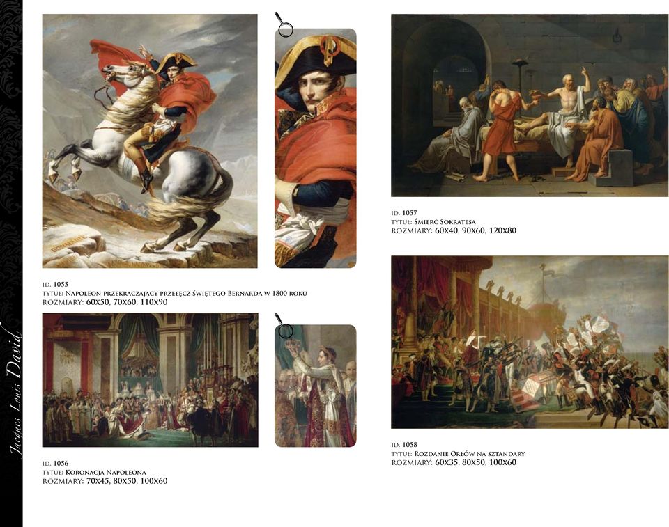 rozmiary: 60x50, 70x60, 110x90 Jacques-Louis David id.