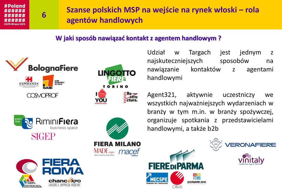 z agentami handlowymi Agent321, aktywnie uczestniczy we wszystkich najważniejszych