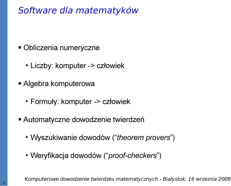 -> człowiek Automatyczne dowodzenie twierdzeń Wyszukiwanie