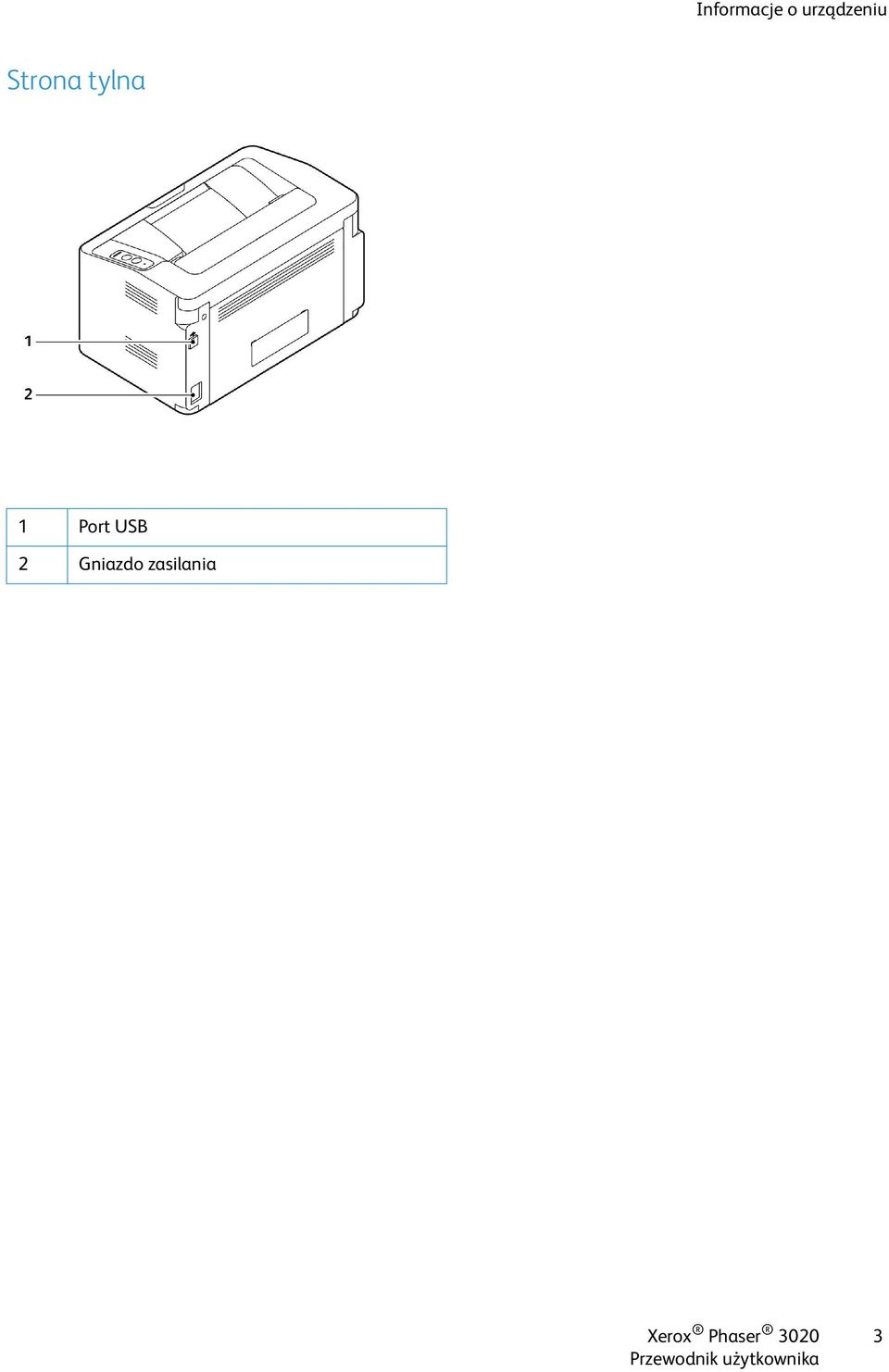 tylna 1 Port USB