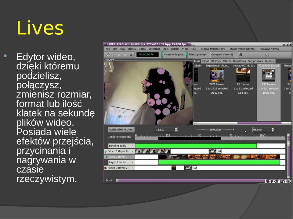 klatek na sekundę plików wideo.