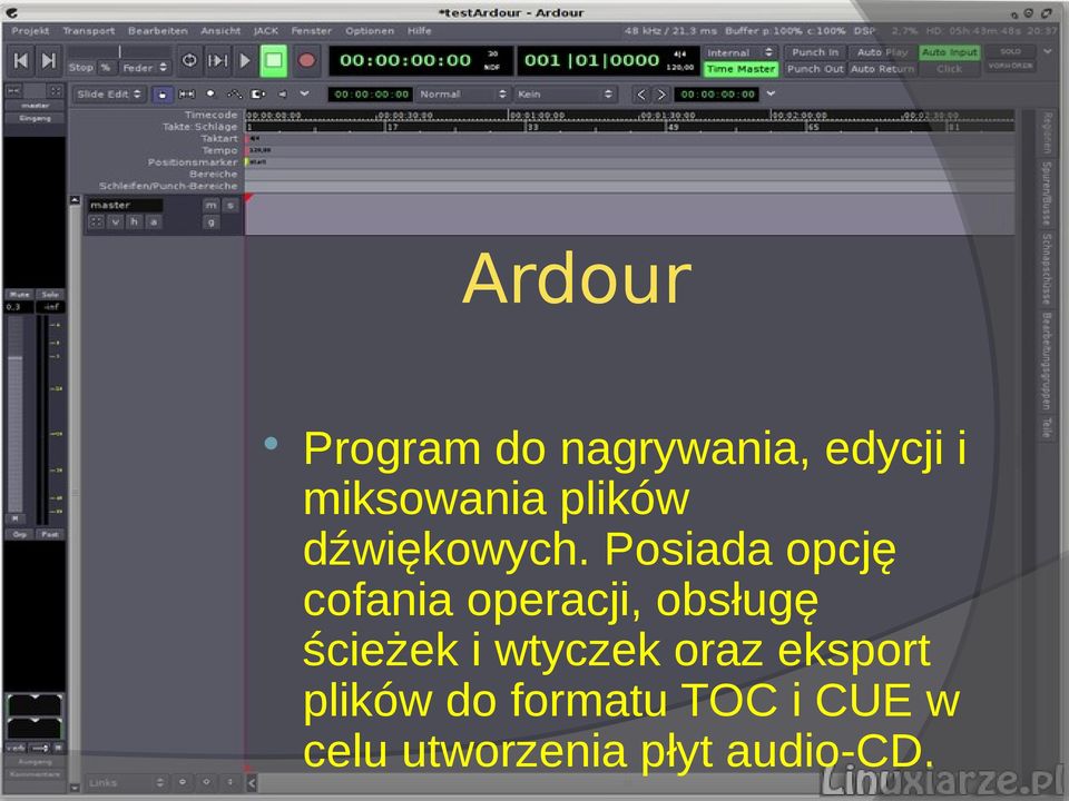 Posiada opcję cofania operacji, obsługę ścieżek i