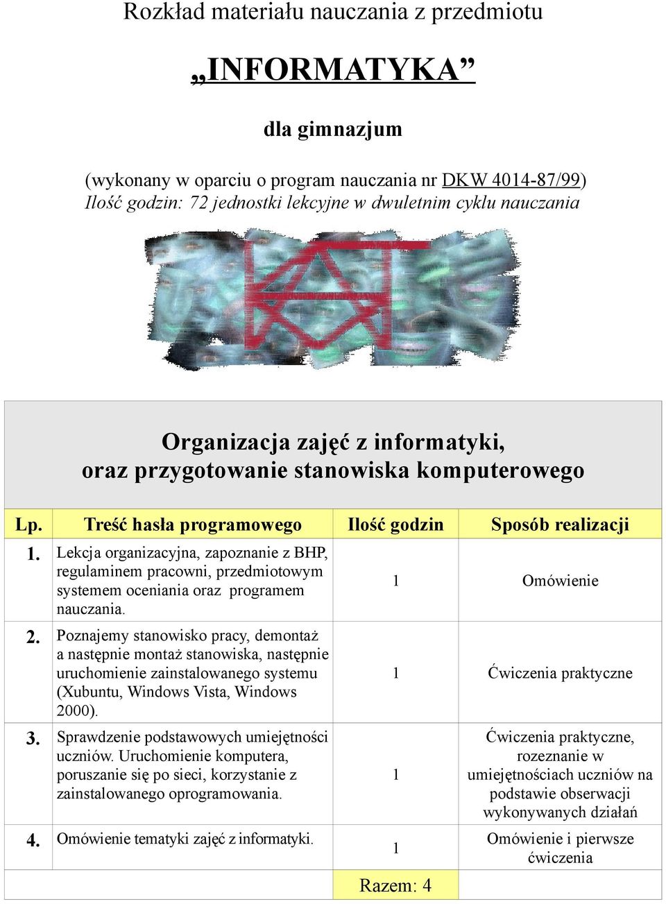 2. Poznajemy stanowisko pracy, demontaż a następnie montaż stanowiska, następnie uruchomienie zainstalowanego systemu (Xubuntu, Windows Vista, Windows 2000). 3.