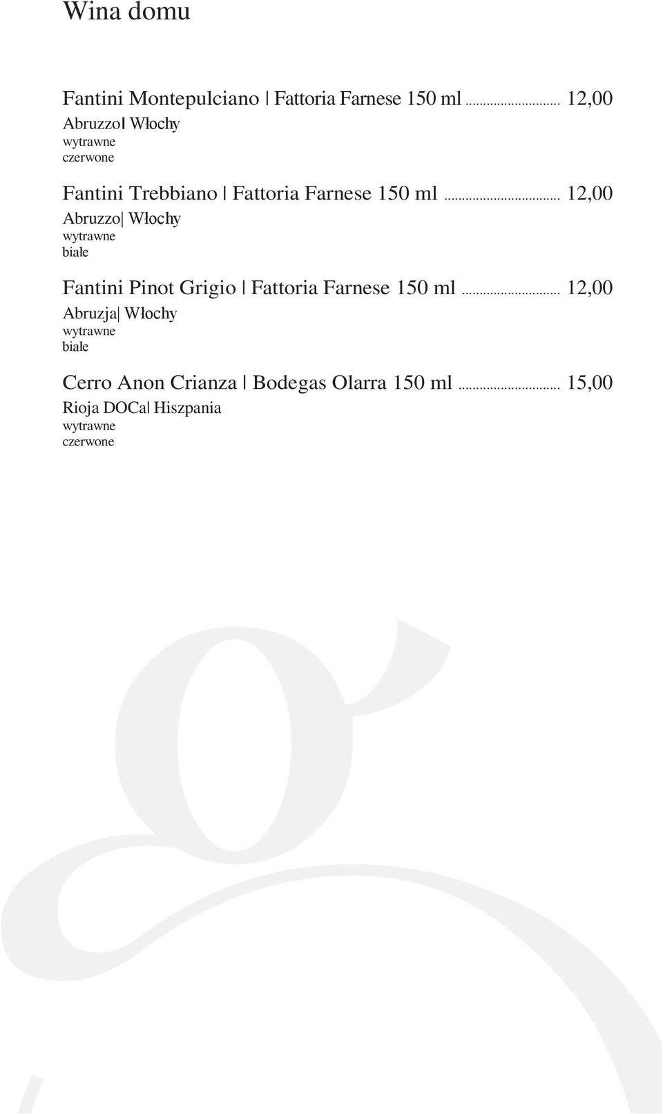 .. 12,00 Abruzzo Włochy Fantini Pinot Grigio Fattoria Farnese 150 ml.
