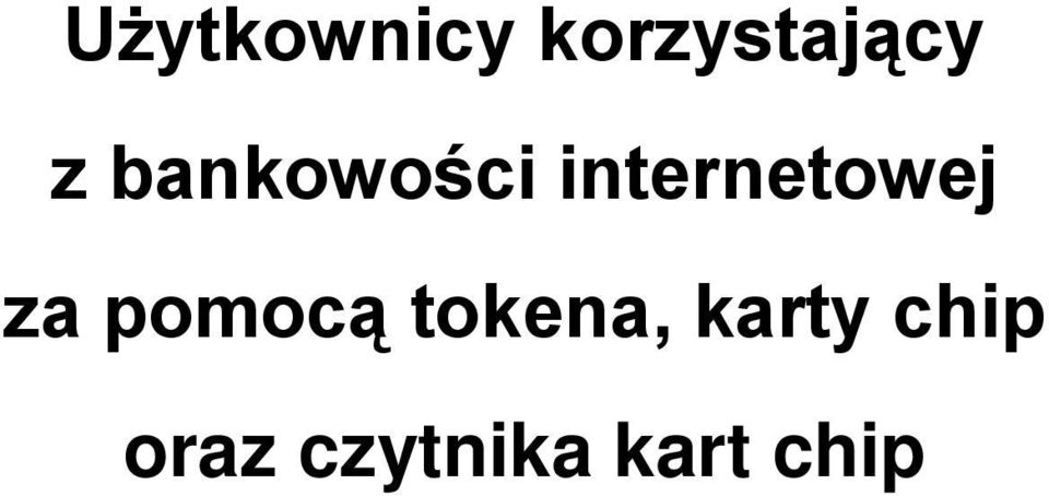 za pomocą tokena, karty
