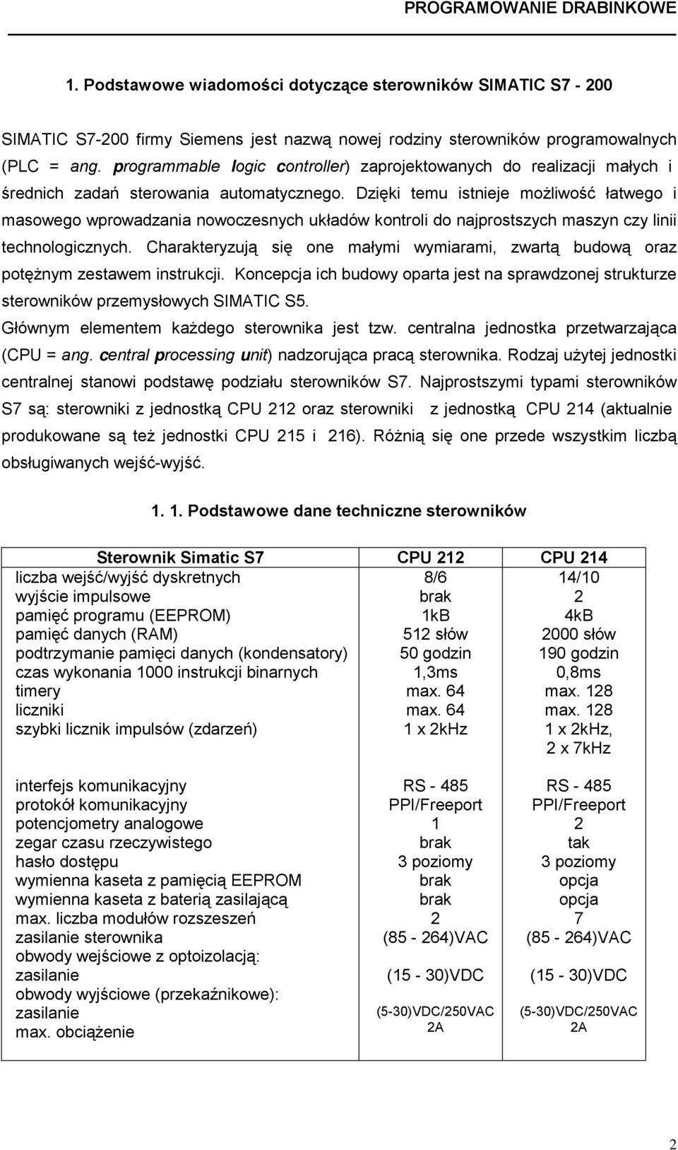 czy linii technologicznych Charakteryzują się one małymi wymiarami, zwartą budową oraz potężnym zestawem instrukcji Koncepcja ich budowy oparta jest na sprawdzonej strukturze sterowników